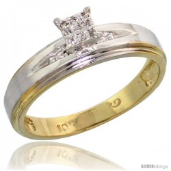 10k Yellow Gold Diamond Engagement Ring 0.06 cttw Brilliant Cut, 3/16 in wide -Style Ljy013er