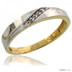 10k Yellow Gold Ladies Diamond Wedding Band Ring 0.03 cttw Brilliant Cut, 1/8 in wide -Style Ljy015lb