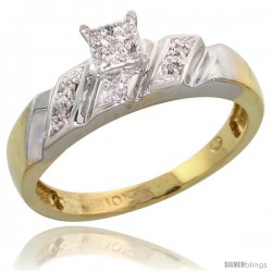 10k Yellow Gold Diamond Engagement Ring 0.07 cttw Brilliant Cut, 3/16 in wide -Style Ljy016er