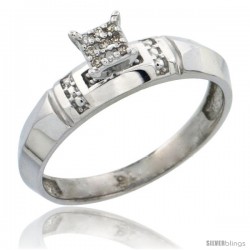 Sterling Silver Diamond Engagement Ring Rhodium finish, 5/32 in wide -Style Ag022er