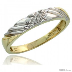 10k Yellow Gold Ladies Diamond Wedding Band Ring 0.02 cttw Brilliant Cut, 1/8 in wide -Style Ljy018lb