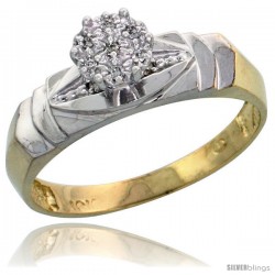 10k Yellow Gold Diamond Engagement Ring 0.04 cttw Brilliant Cut, 3/16 in wide -Style Ljy021er