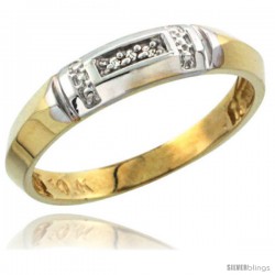 10k Yellow Gold Ladies Diamond Wedding Band Ring 0.02 cttw Brilliant Cut, 5/32 in wide -Style Ljy022lb