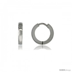 Stainless Steel Huggie Earrings, 1/2 in diameter