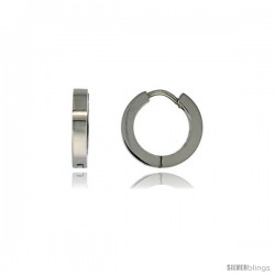 Stainless Steel Huggie Earrings, 1/2 in diameter -Style Ess304