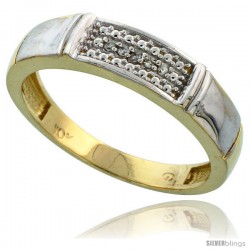 10k Yellow Gold Men's Diamond Wedding Band, 3/16 in wide -Style Ljy107mb