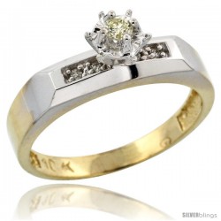 10k Yellow Gold Diamond Engagement Ring, 3/16 in wide -Style Ljy109er