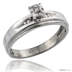 Sterling Silver Diamond Engagement Ring, w/ 0.06 Carat Brilliant Cut Diamonds, 3/16 in. (5mm) wide -Style Ag113er