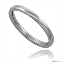 Surgical Steel 2mm Domed Wedding Band Thumb / Toe Ring Comfort-Fit High Polish