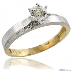 10k Yellow Gold Diamond Engagement Ring, 1/8inch wide -Style Ljy115er