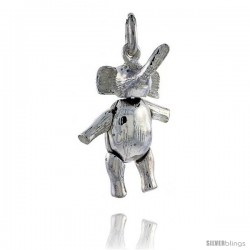 Sterling Silver High Polished Movable Elephant Pendant