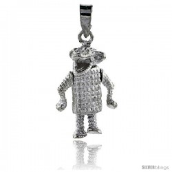 Sterling Silver High Polished Movable Alligator Pendant