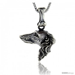 Sterling Silver Saluki Dog Pendant -Style Pa1019