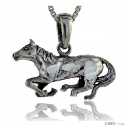 Sterling Silver Horse Pendant, 3/4 in tall -Style Pa103