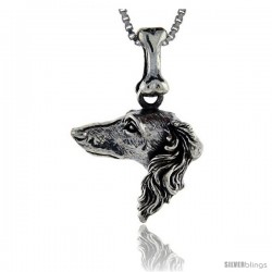 Sterling Silver Borzoi Dog Pendant -Style Pa1047