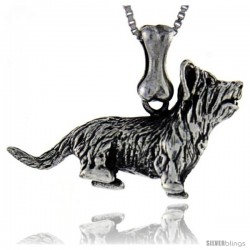 Sterling Silver Dandie Dimmont Terrier Dog Pendant