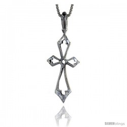 Sterling Silver Cross Cut-out Pendant, 1 3/4 in tall