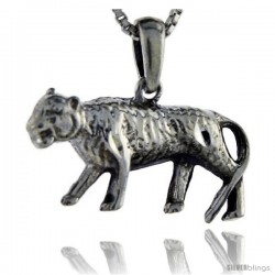 Sterling Silver Tiger Pendant, 3/4 in tall -Style Pa113