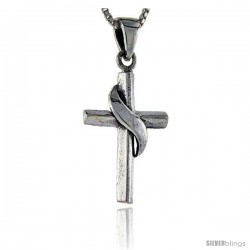 Sterling Silver Methodist Cross Pendant, 1 1/16 in tall