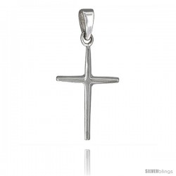 Sterling Silver Cross Pendant, 1 1/8 in tall