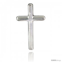 Sterling Silver Teeny Cross Slide Pendant, 1/2 in tall