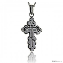 Sterling Silver St. Nicholas Cross Pendant, 1 3/8 in tall