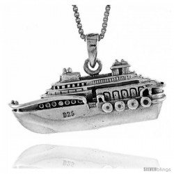 Sterling Silver Cruise Ship Pendant, 1 in