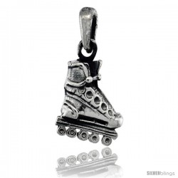 Sterling Silver Roller Blade Shoe Pendant, 3/4 in tall