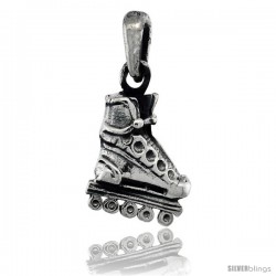 Sterling Silver Roller Blade Shoe Pendant, 3/4 in tall