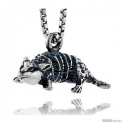 Sterling Silver Armadillo Pendant, 3/4 in wide