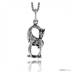 Sterling Silver Giraffe Pendant, 3/4 in tall -Style Pa1449