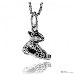 Sterling Silver Cat Pendant, 1/2 in wide