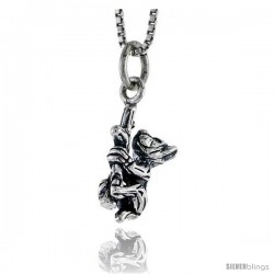 Sterling Silver Tarsier Pendant, 1/2 in tall