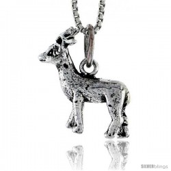 Sterling Silver Deer Pendant, 5/8" tall