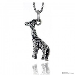 Sterling Silver Giraffe Pendant, 3/4 in tall -Style Pa1447