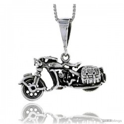 Sterling Silver Motorcycle Pendant, 1 1/4 in wide -Style Pa1422