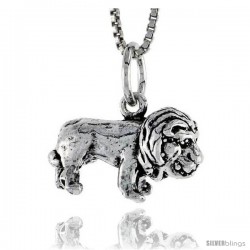 Sterling Silver Lion Pendant, 3/4 in wide