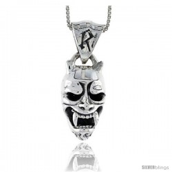 Sterling Silver Demon / Devil Pendant, 7/8 in tall