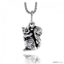 Sterling Silver Squirrel Pendant, 1/2 in tall