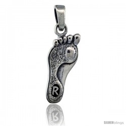Sterling Silver Right Footprint Pendant, 7/8 in tall