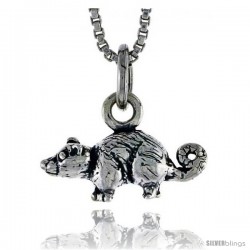 Sterling Silver Mouse Pendant, 1/2 in wide