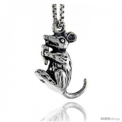 Sterling Silver Rat Pendant, 5/8 in tall
