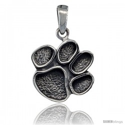 Sterling Silver Cougar Paw Pendant, 3/4 in tall