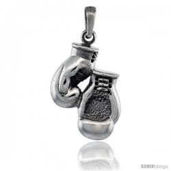 Sterling Silver Boxing Gloves Pendant, 1 in tall
