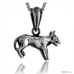 Sterling Silver Dog Pendant, 3/4 in tall -Style Pa134