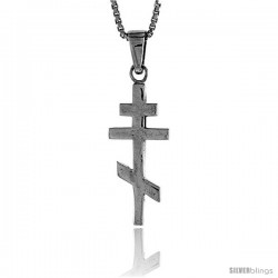 Sterling Silver Eastern Orthodox Cross Pendant, 7/8 in