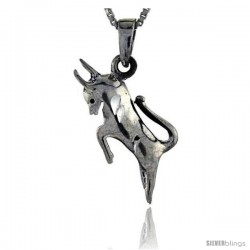 Sterling Silver Bull Pendant, 1 in tall -Style Pa138