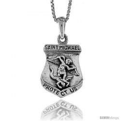 Sterling Silver Saint Michael Pendant, 3/4 in -Style Pa1349