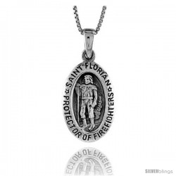 Sterling Silver Saint Florian Pendant, 7/8 in