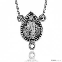 Sterling Silver Virgin Mary Rosary Center, 1/2 in -Style Pa1353